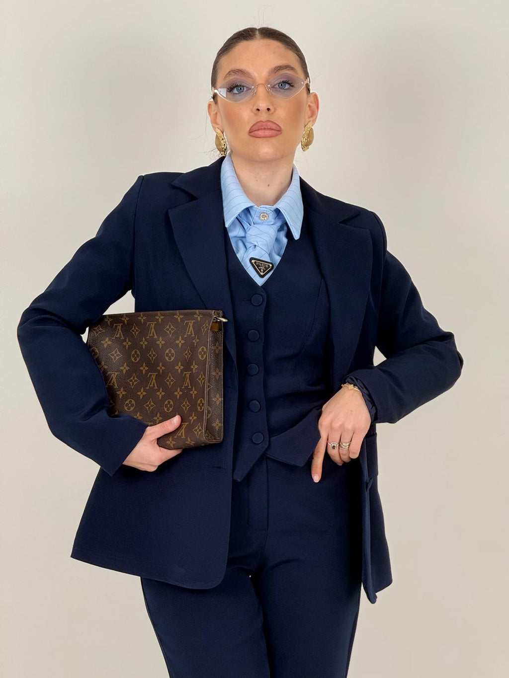 Traje Sara- Conjunto de 3 piezas de alta calidad  Chaqueta, chaleco y pantalón ancho