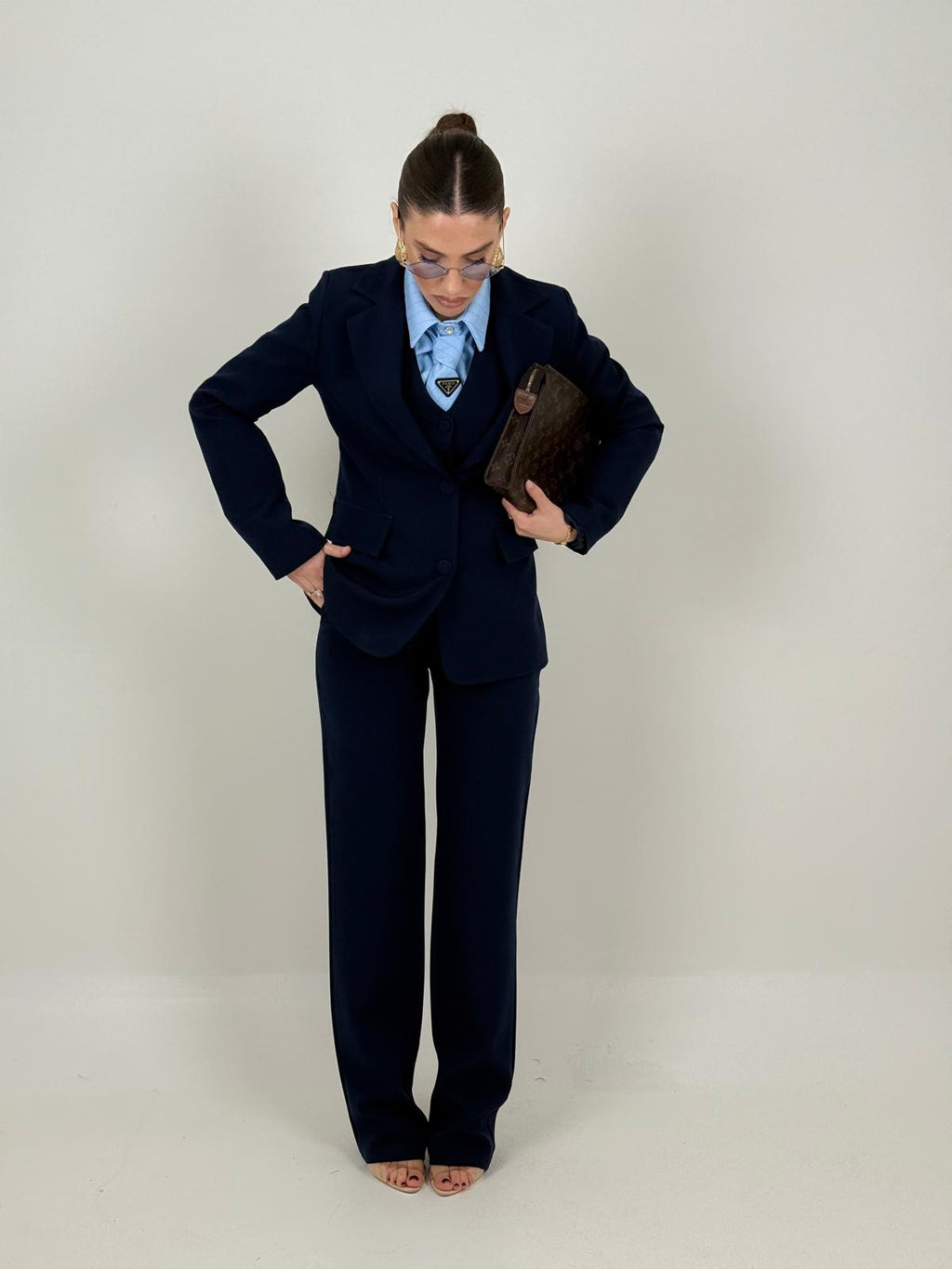 Traje Sara- Conjunto de 3 piezas de alta calidad  Chaqueta, chaleco y pantalón ancho