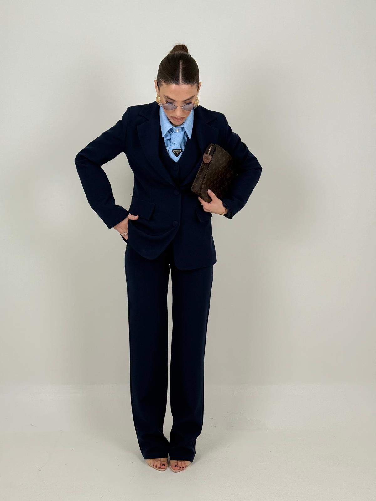 Traje Sara- Conjunto de 3 piezas de alta calidad  Chaqueta, chaleco y pantalón ancho