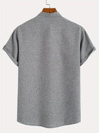 Alejandro™ | Camisa elegante de manga corta con cuello alto