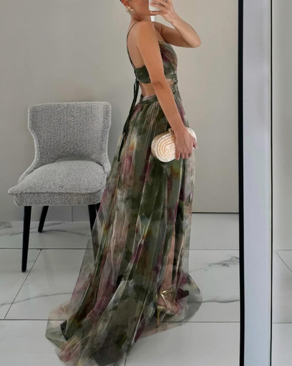 Claudia- Encantador vestido largo con estampado floral
