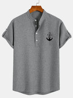Alejandro™ | Camisa elegante de manga corta con cuello alto