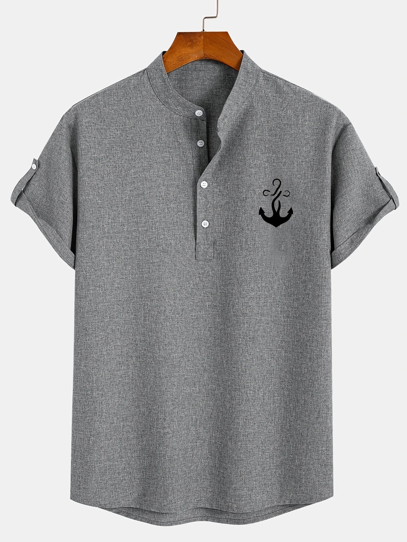 Alejandro™ | Camisa elegante de manga corta con cuello alto