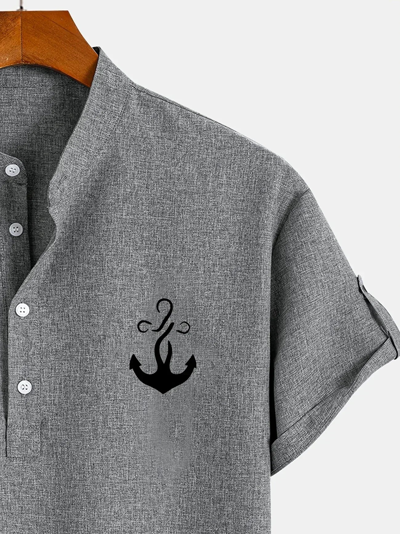 Alejandro™ | Camisa elegante de manga corta con cuello alto