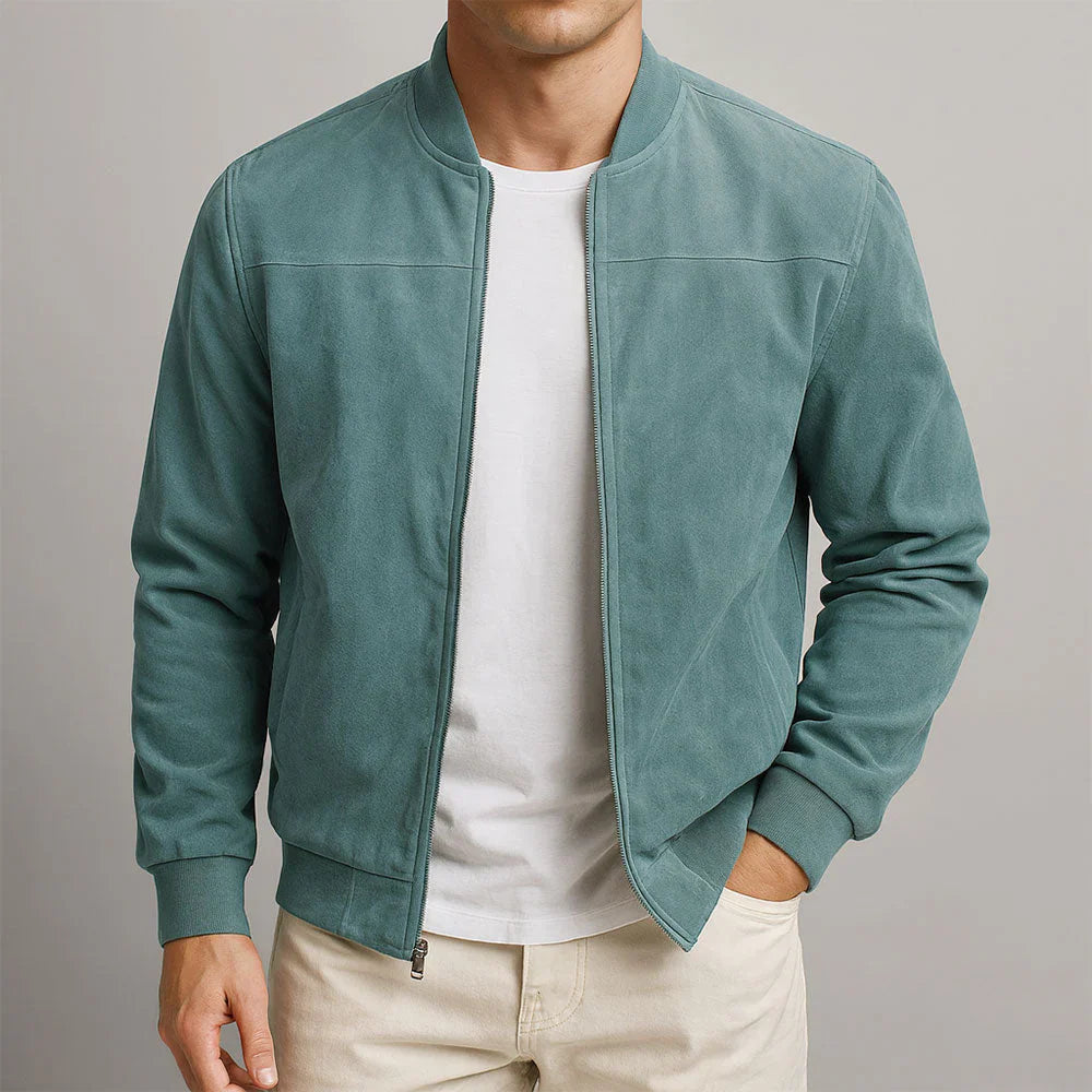 Riviera — Chamarra bomber de gamuza