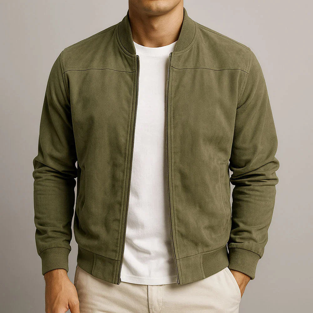 Riviera — Chamarra bomber de gamuza