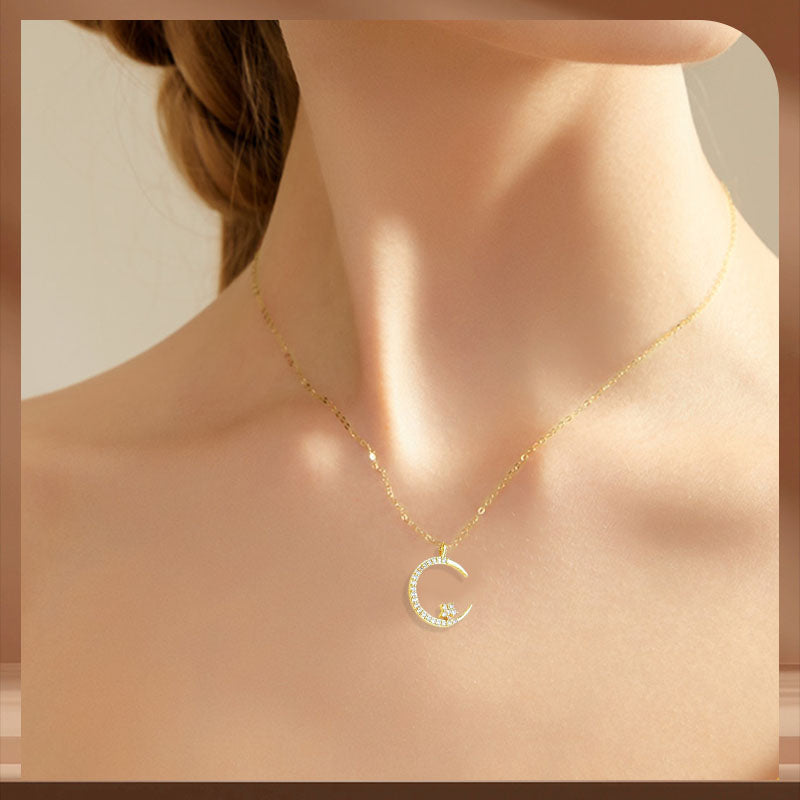 ⌛ Solo quedan 3 días: ¡50 % de descuento en todo! ⏰ Collar brillante con luna y estrellas🌙