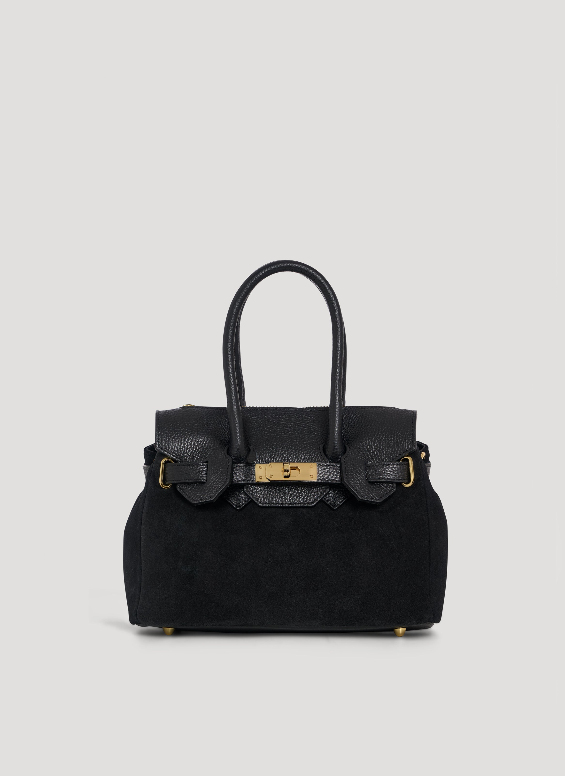 Bolso Elizabeth Micro en ante y piel negros