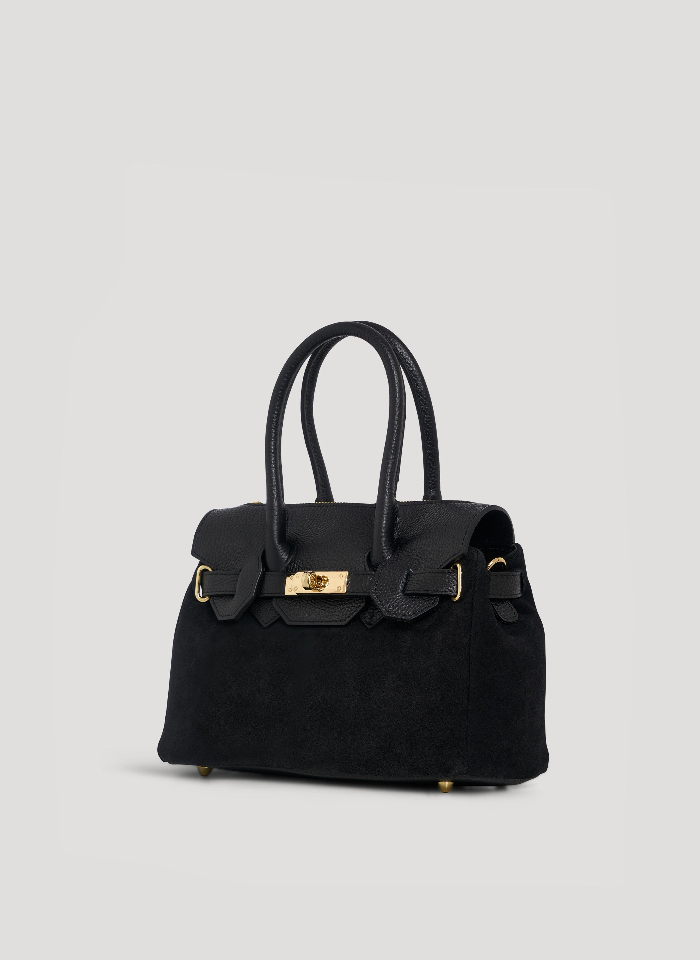 Bolso Elizabeth Micro en ante y piel negros