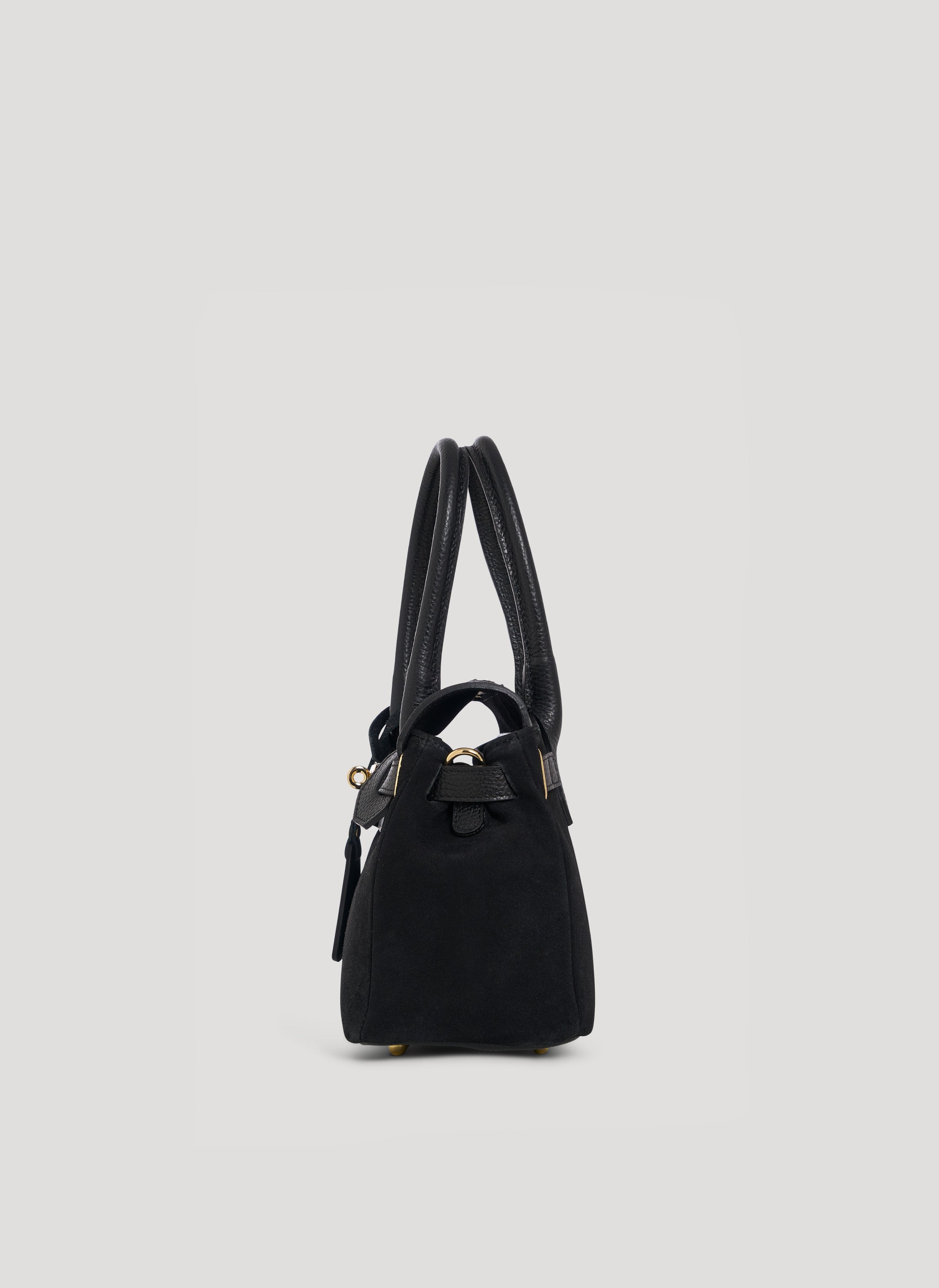 Bolso Elizabeth Micro en ante y piel negros