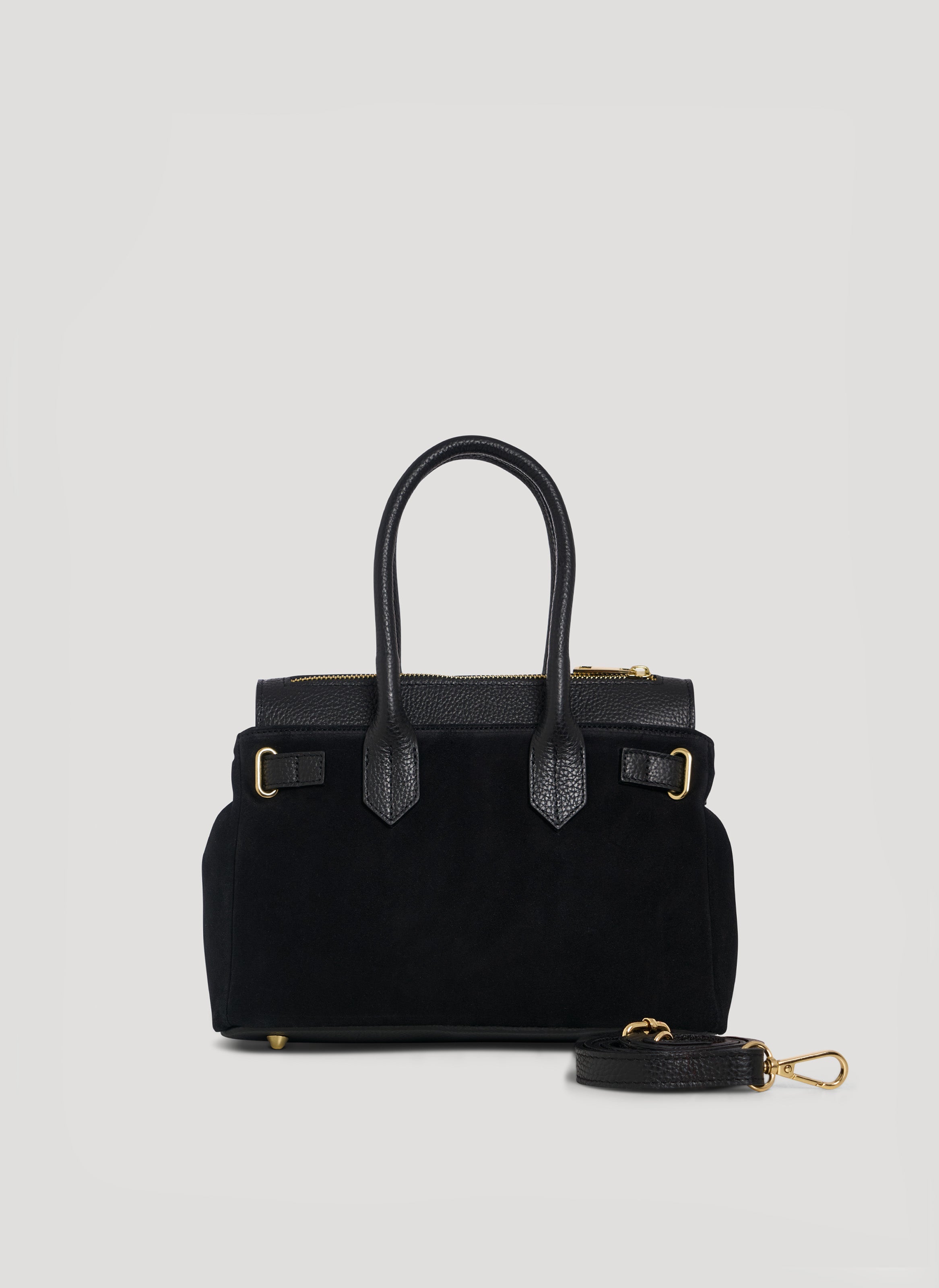 Bolso Elizabeth Micro en ante y piel negros