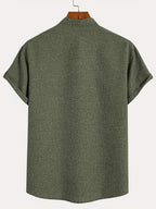 Alejandro™ | Camisa elegante de manga corta con cuello alto