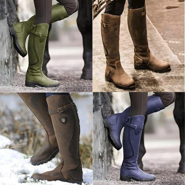 Mabel |Botas de equitación de piel impermeable