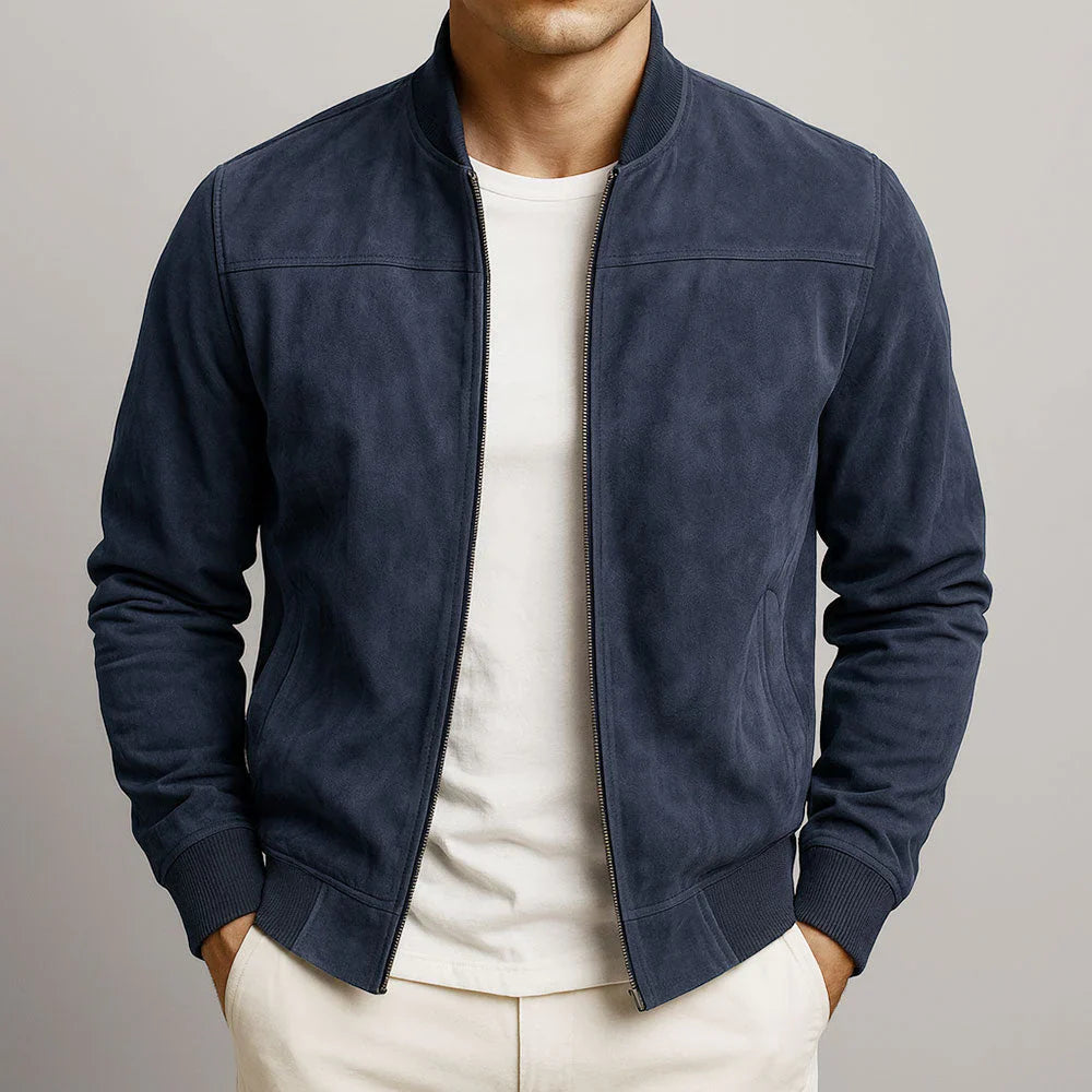 Riviera — Chamarra bomber de gamuza