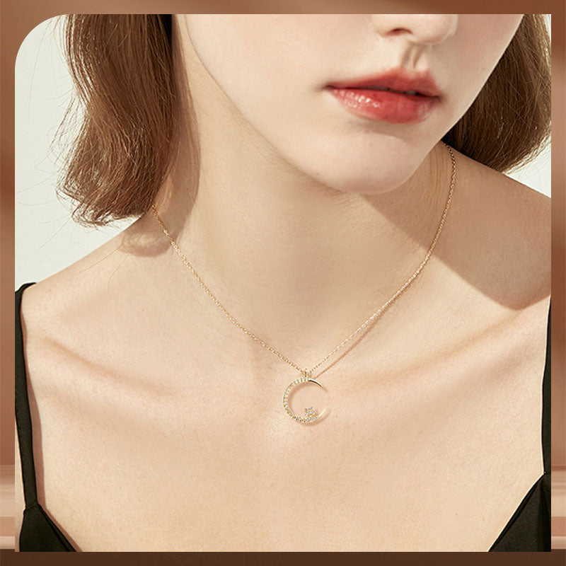 ⌛ Solo quedan 3 días: ¡50 % de descuento en todo! ⏰ Collar brillante con luna y estrellas🌙