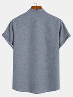 Alejandro™ | Camisa elegante de manga corta con cuello alto