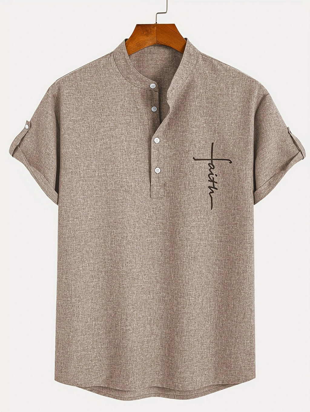 Alejandro™ | Camisa elegante de manga corta con cuello alto
