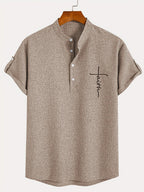 Alejandro™ | Camisa elegante de manga corta con cuello alto