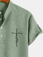 Alejandro™ | Camisa elegante de manga corta con cuello alto