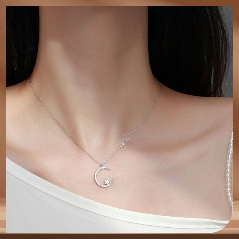 ⌛ Solo quedan 3 días: ¡50 % de descuento en todo! ⏰ Collar brillante con luna y estrellas🌙