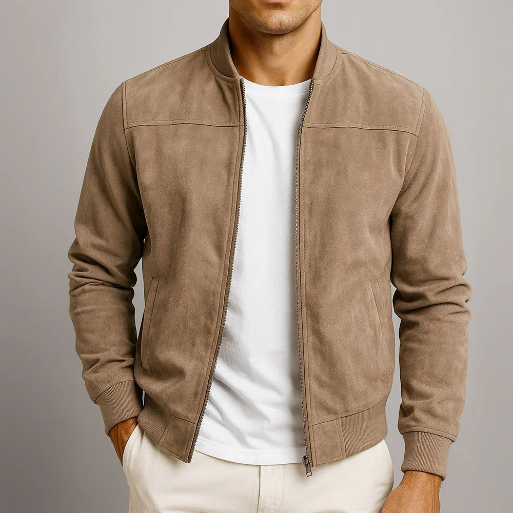Riviera — Chamarra bomber de gamuza