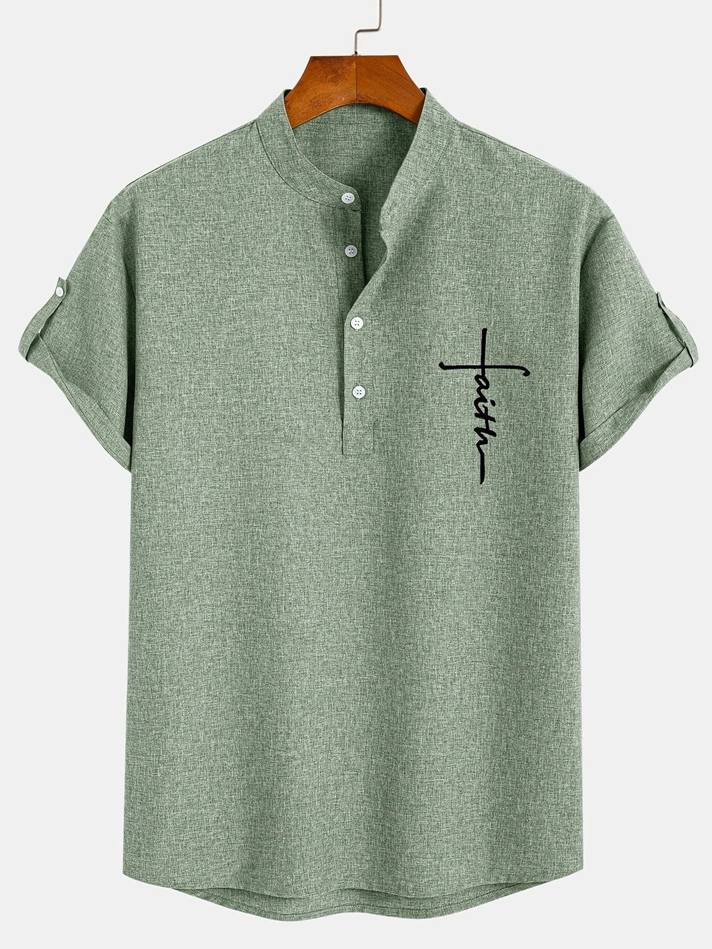 Alejandro™ | Camisa elegante de manga corta con cuello alto