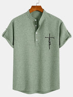 Alejandro™ | Camisa elegante de manga corta con cuello alto