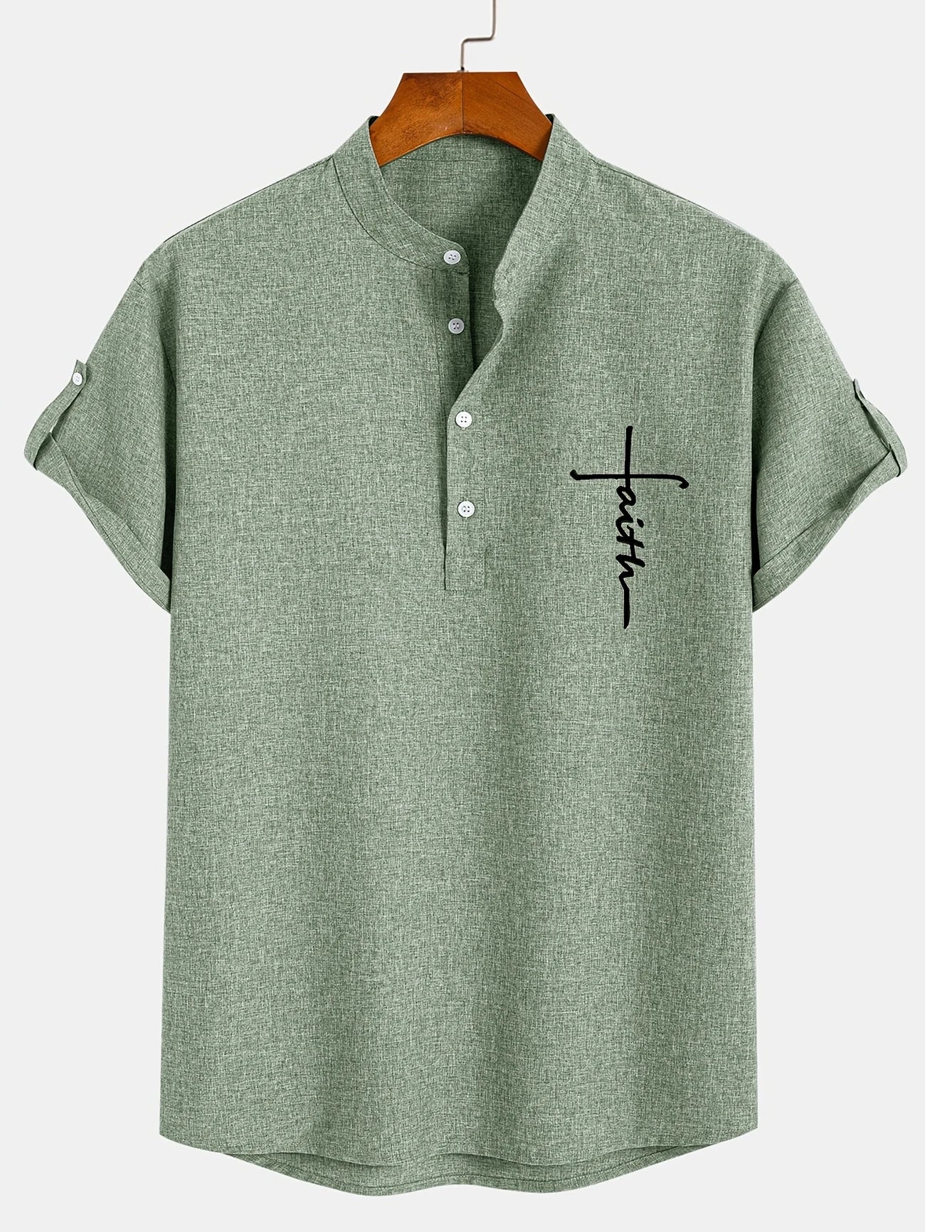 Alejandro™ | Camisa elegante de manga corta con cuello alto