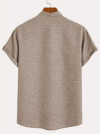Alejandro™ | Camisa elegante de manga corta con cuello alto