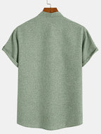 Alejandro™ | Camisa elegante de manga corta con cuello alto