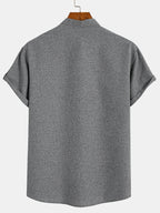 Alejandro™ | Camisa elegante de manga corta con cuello alto