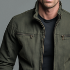 CARLOS™ | Chamarra Vintage de Algodón con Cremallera