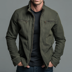 CARLOS™ | Chamarra Vintage de Algodón con Cremallera