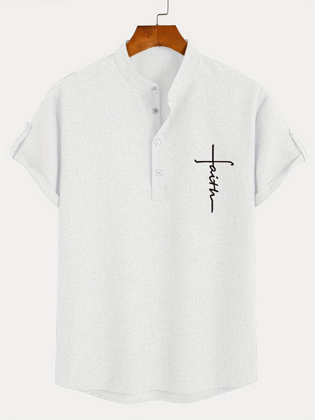 Alejandro™ | Camisa elegante de manga corta con cuello alto