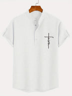 Alejandro™ | Camisa elegante de manga corta con cuello alto