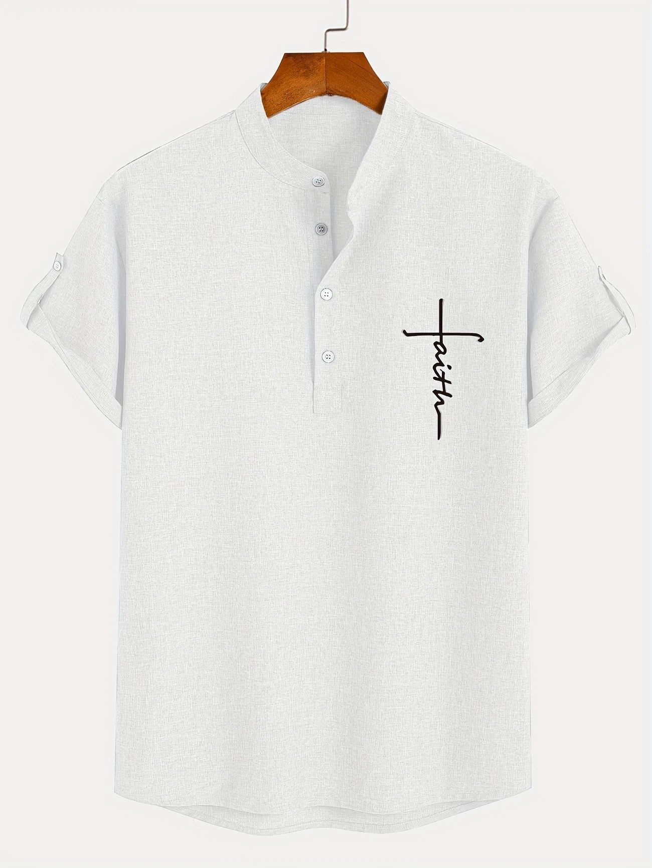 Alejandro™ | Camisa elegante de manga corta con cuello alto