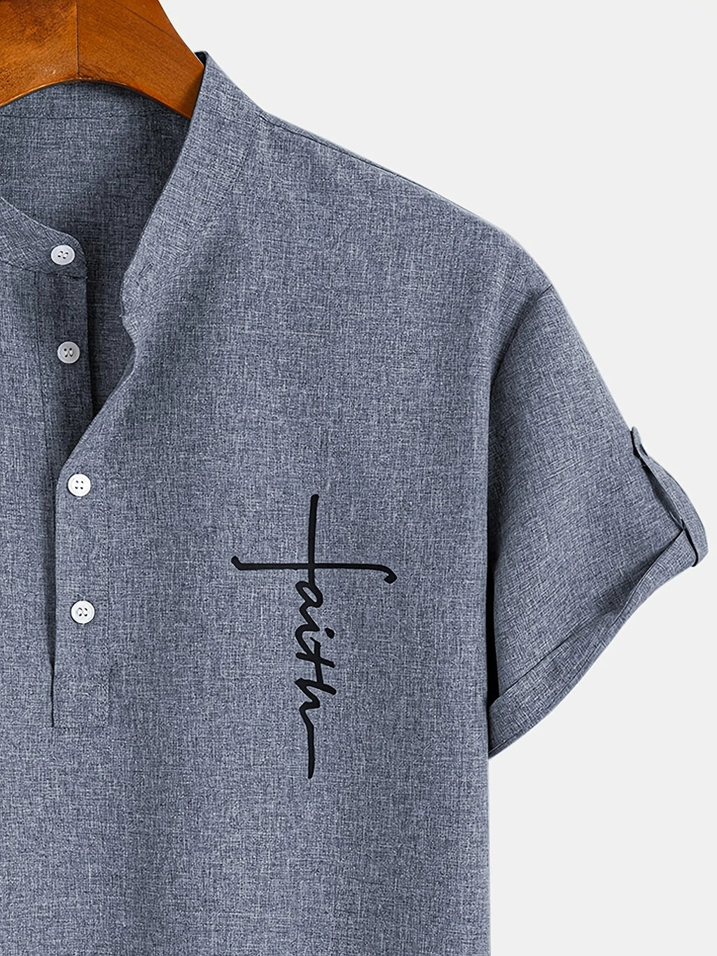 Alejandro™ | Camisa elegante de manga corta con cuello alto