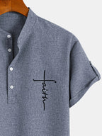 Alejandro™ | Camisa elegante de manga corta con cuello alto