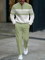 Conjunto para hombre: jersey con estampado gráfico y pantalones.
