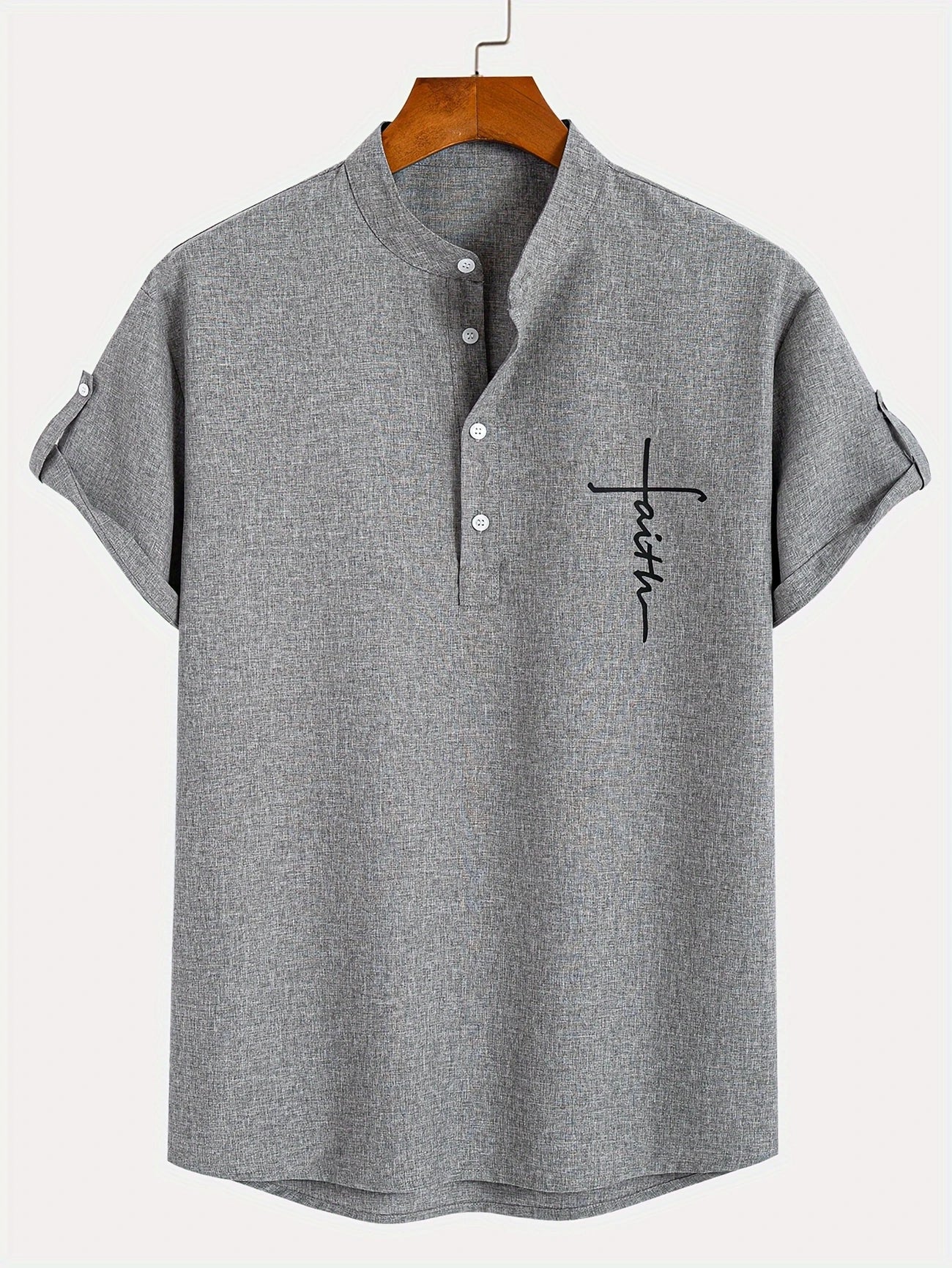 Alejandro™ | Camisa elegante de manga corta con cuello alto
