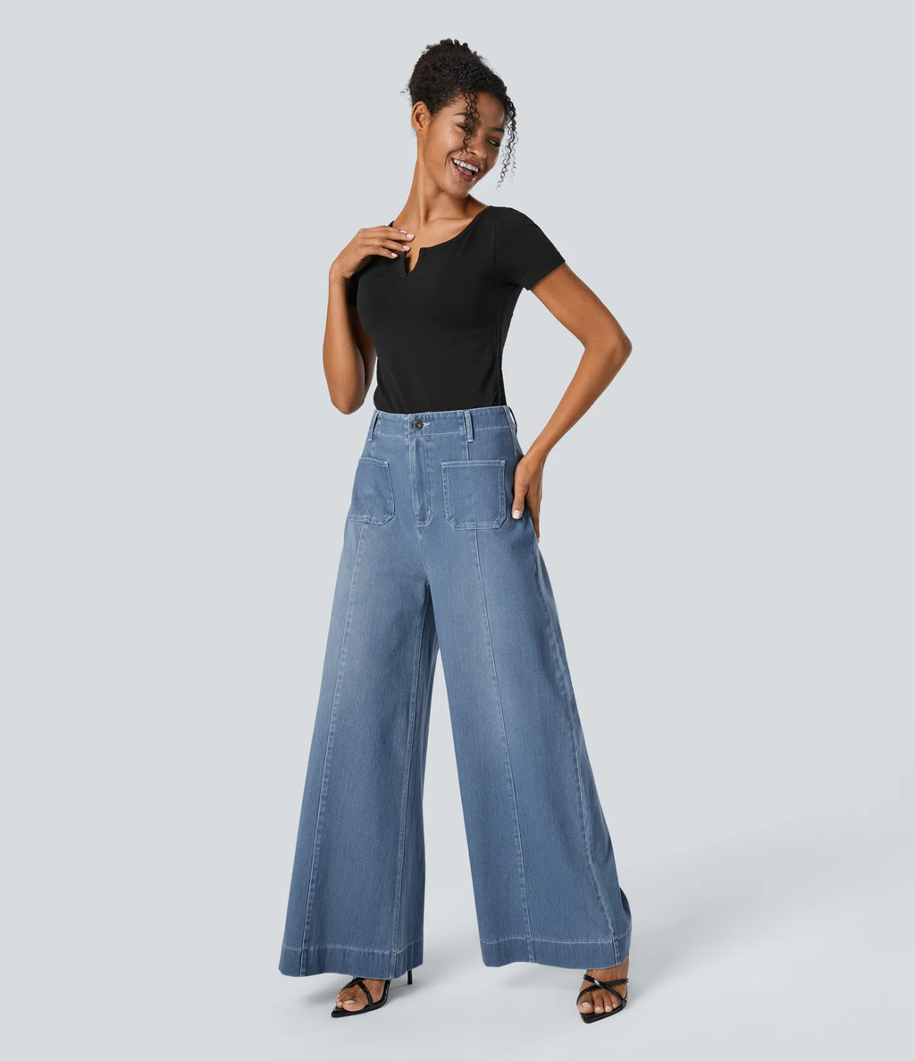 Pantalones anchos de talle alto
