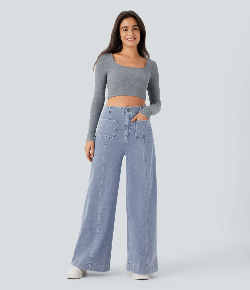 Pantalones anchos de talle alto