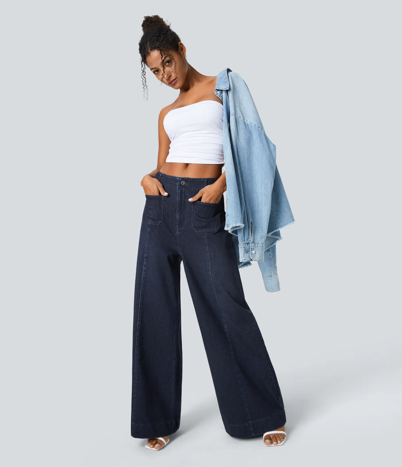 Pantalones anchos de talle alto