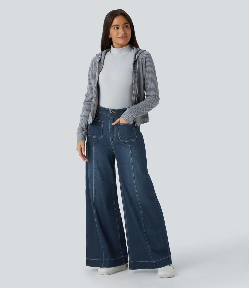 Pantalones anchos de talle alto