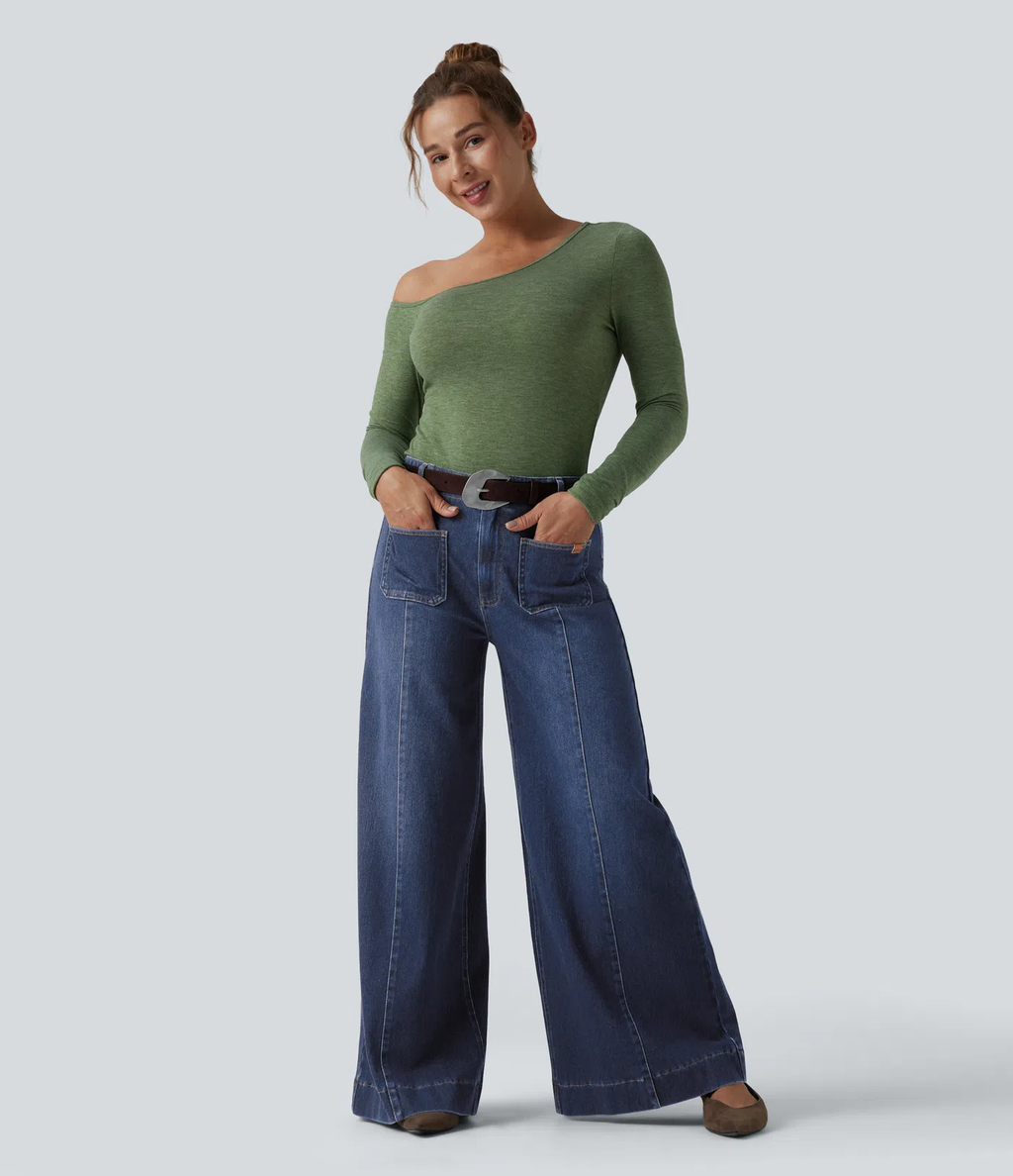 Pantalones anchos de talle alto