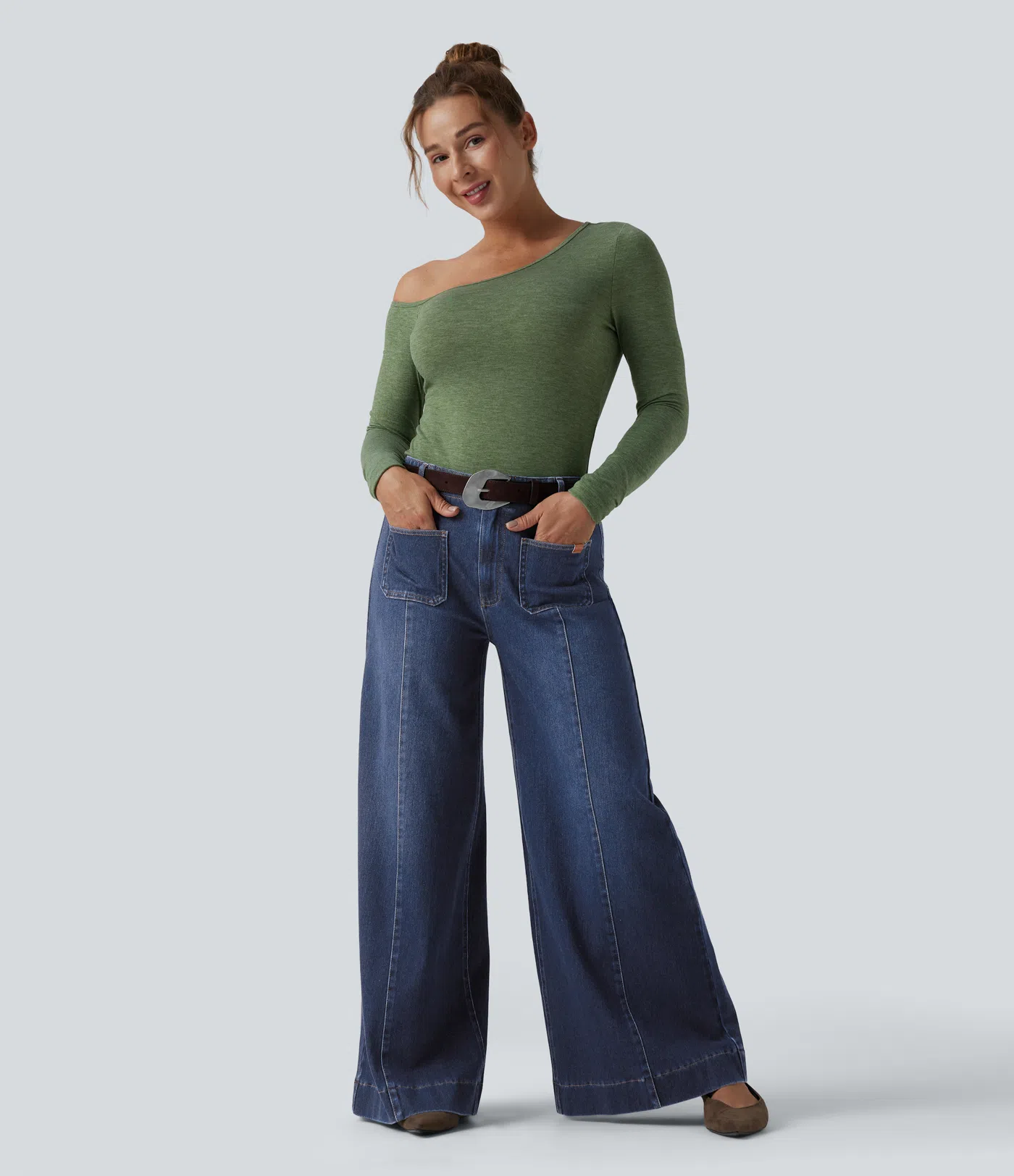 Pantalones anchos de talle alto