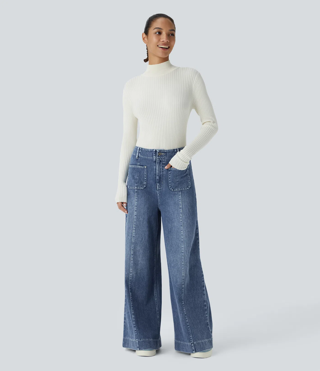 Pantalones anchos de talle alto