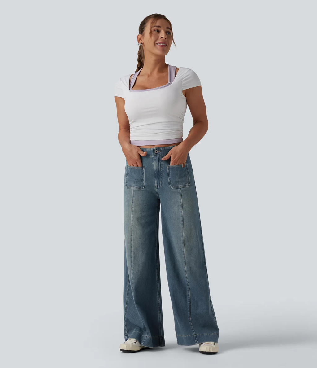 Pantalones anchos de talle alto