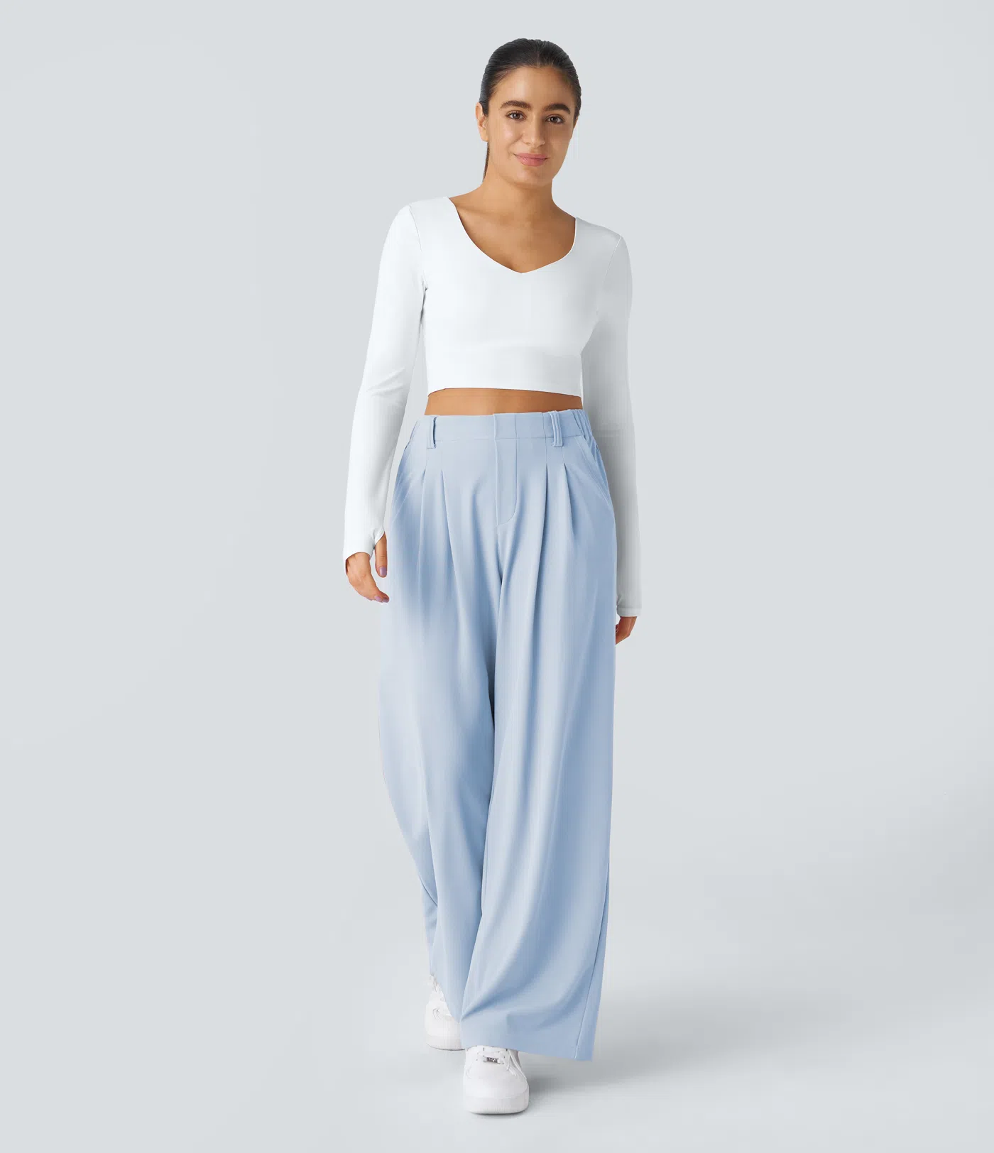 Pantalón de traje ancho y fluido