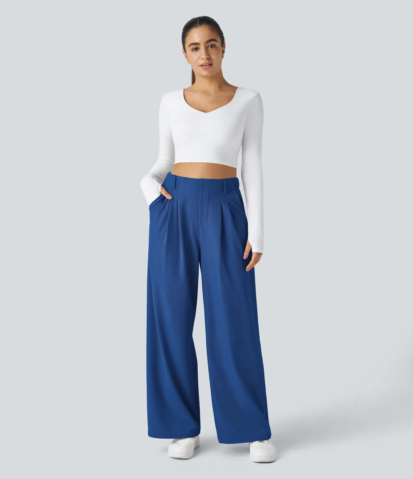 Pantalón de traje ancho y fluido
